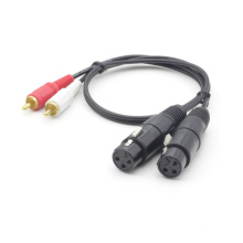Shenzhen Customized Cables Professional Loudspeaker Dual RCA Male to Dual XLR Female Cable